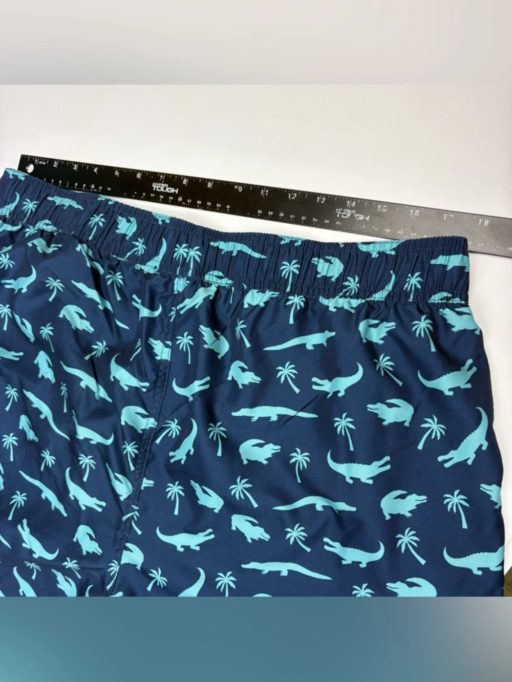 Mountain and Isles Men XXL Swim Trunk Shorts Alligator Crocodile Palm Tree Beach